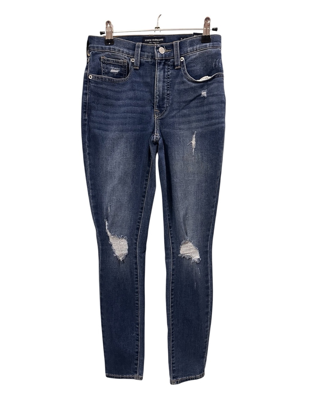 Lucky Brand Women's Distressed Dark Blue Skinny Jeans